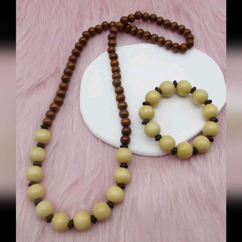 Wooden Beaded Jewelry Set